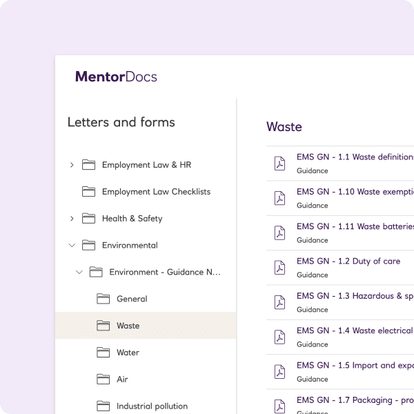 List of letters and forms on the MentorDocs website